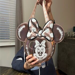 Loungefly Disney Parks Rose Gold Minnie Mouse Balloon Crossbody. NWT